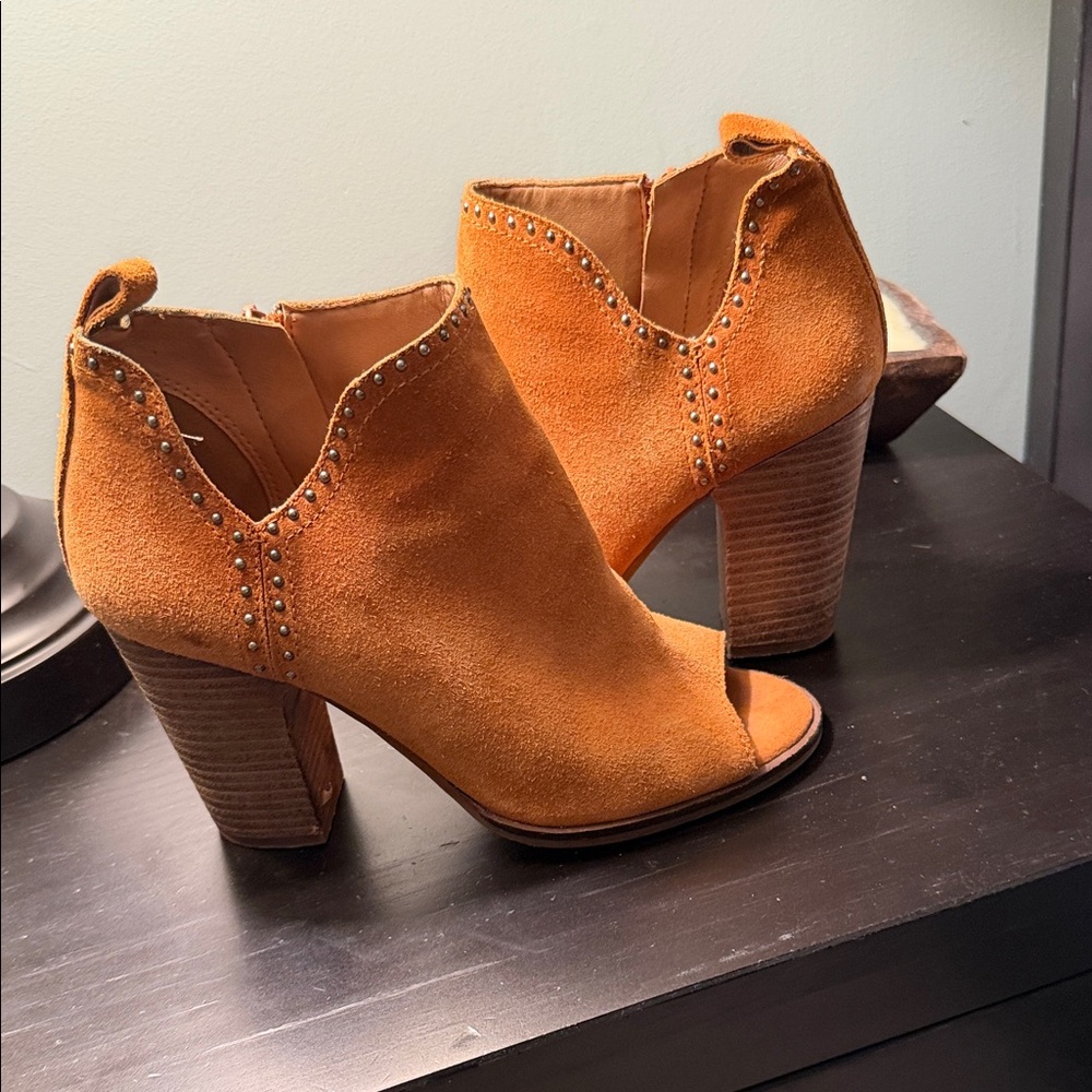 Studded Tan Ankle Boots